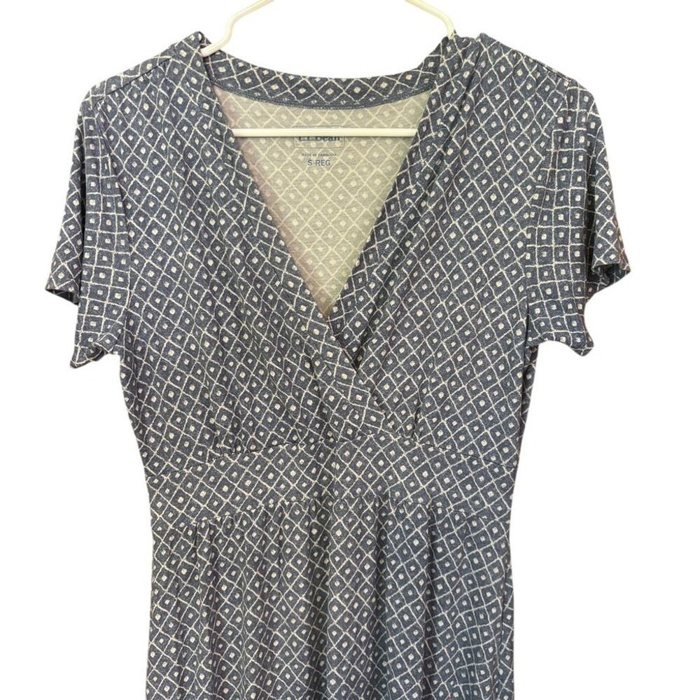 L.L. Bean Blue Casual Dress Small – Stretch Everyday Wear Comfortable - Picture 4 of 8